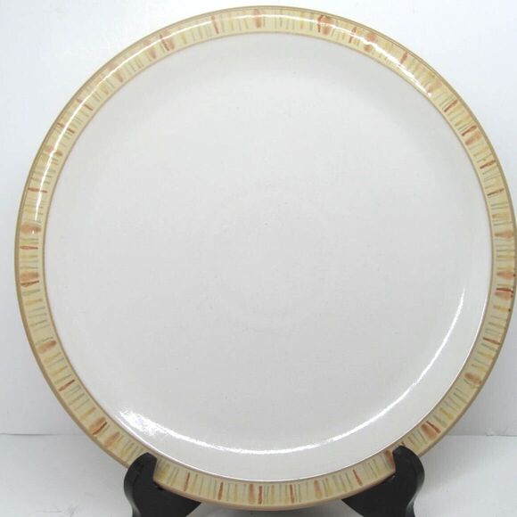 Denby-Langley Caramel Stripes 10 1/2" Dinner Plate Appears New - Picture 7 of 7